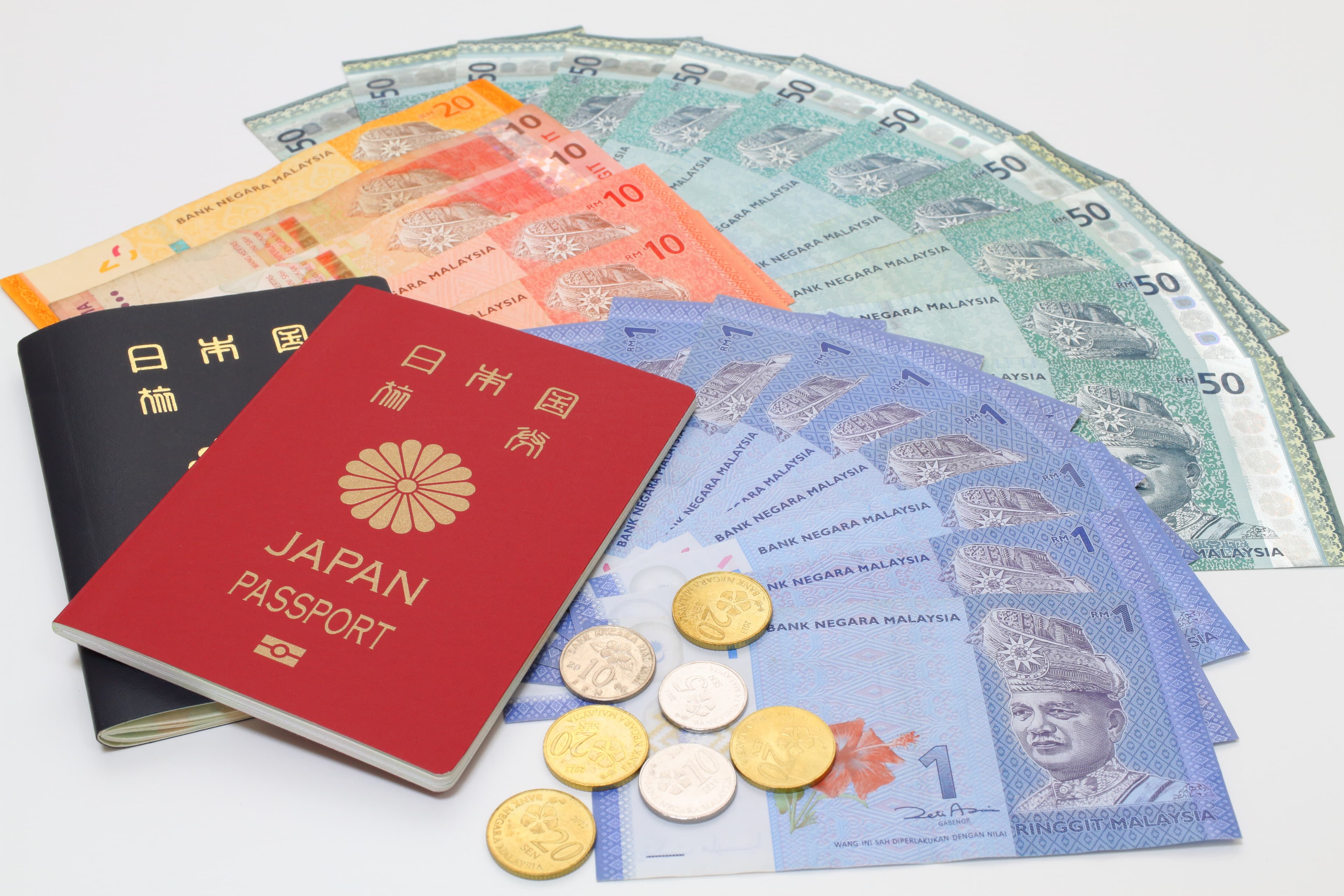 パスポートとマレーシアリンギット