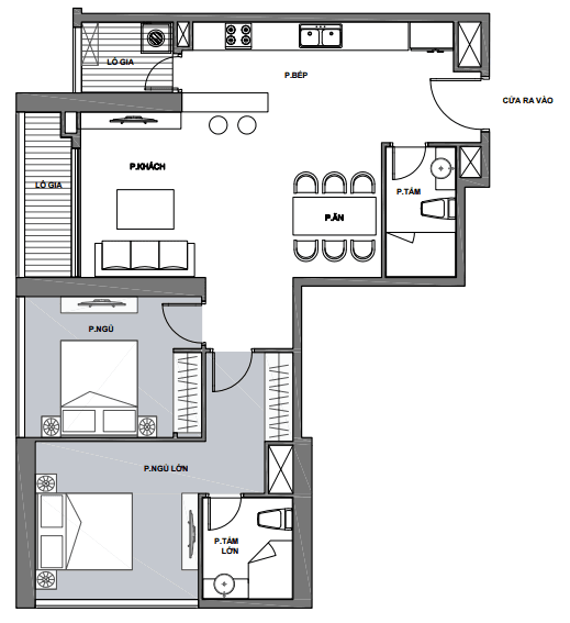 Vinhomes Central Park のType 7の間取り
