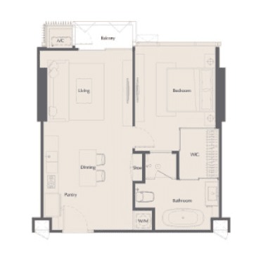 The Bangkok Thonglorの1C2の間取り