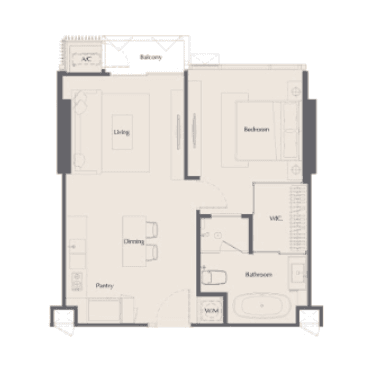 The Bangkok Thonglorの1C3の間取り