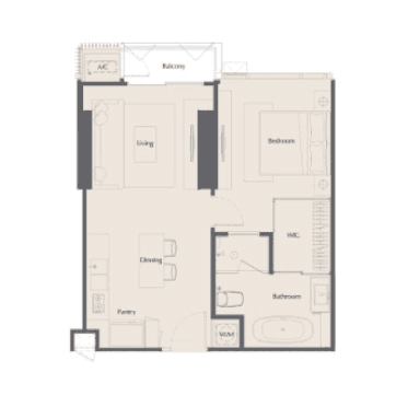 The Bangkok Thonglorの1C4の間取り