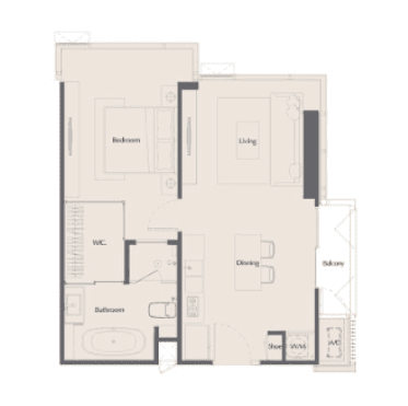 The Bangkok Thonglorの1Dの間取り