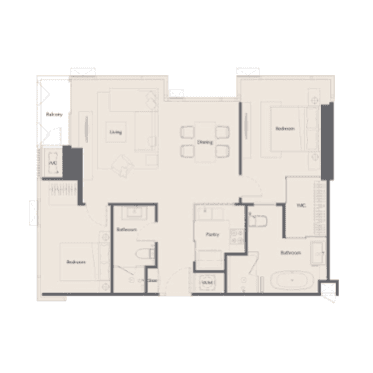 The Bangkok Thonglorの2Aの間取り