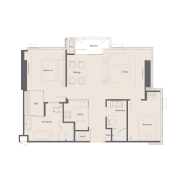 The Bangkok Thonglorの2Dの間取り