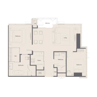 The Bangkok Thonglorの2Eの間取り