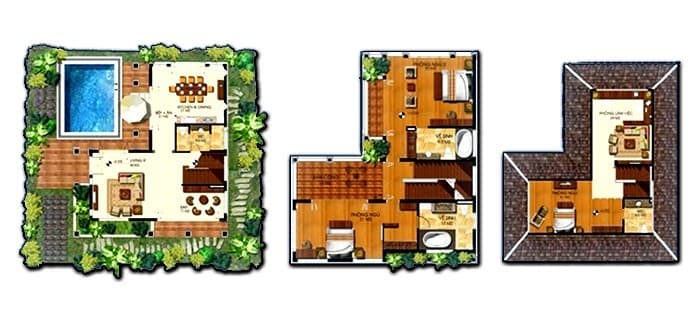 Furama VillasのPearl Villaの間取り