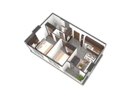 The Bliss ResidenceのType 2Aの間取り