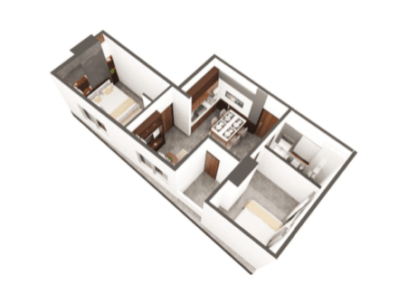 The Bliss ResidenceのType 2Cの間取り