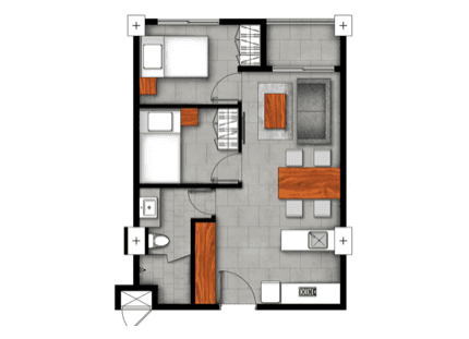 Urban Village IIの2 bedroomの間取り