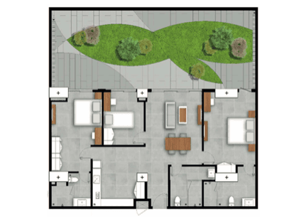 Urban Village IIの3 bedroom Private Gardenの間取り