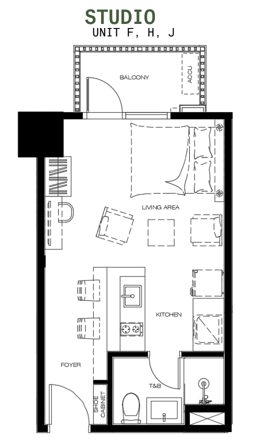 The Grand Midori Ortigas Tower 2のStudioの間取り