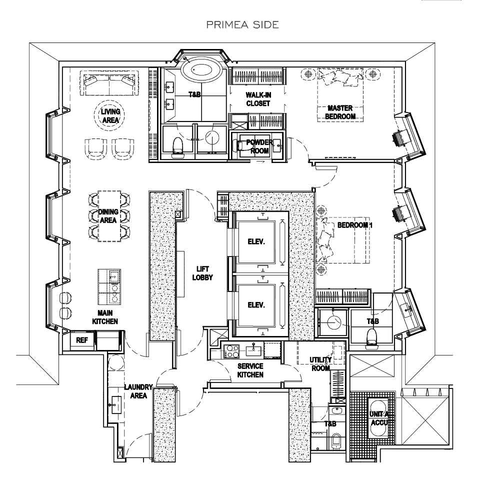 The Estate Makatiの2bedの間取り