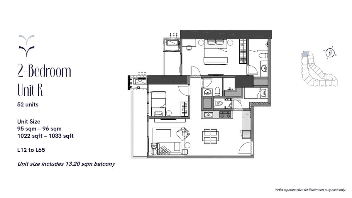 Layaの2bedの間取り