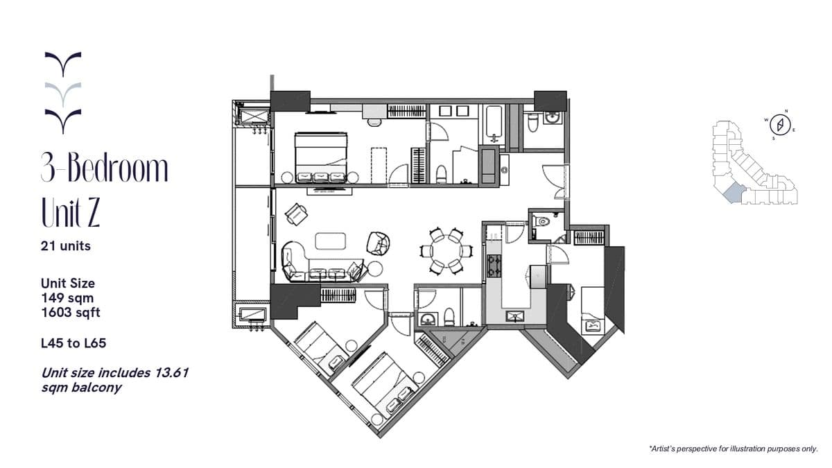 Layaの3bedの間取り