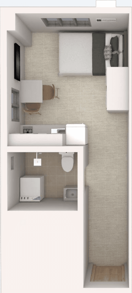 Calm ResidencesのSTUDIO END UNITの間取り