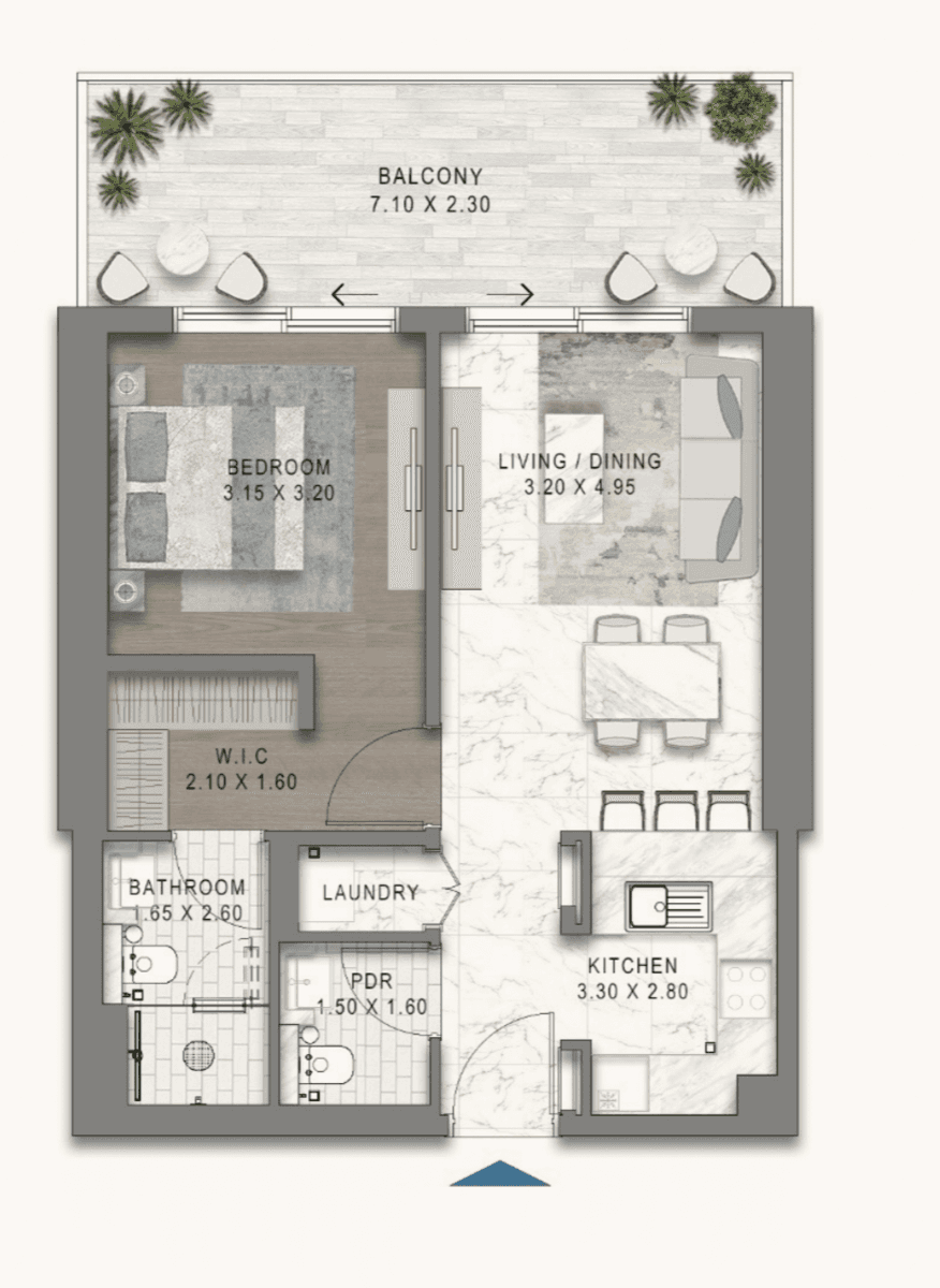Chelsea Residences の1 Bedroomの間取り