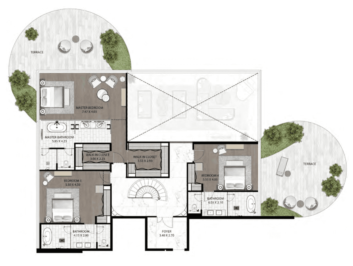 Couture By Cavalliの5BRの間取り