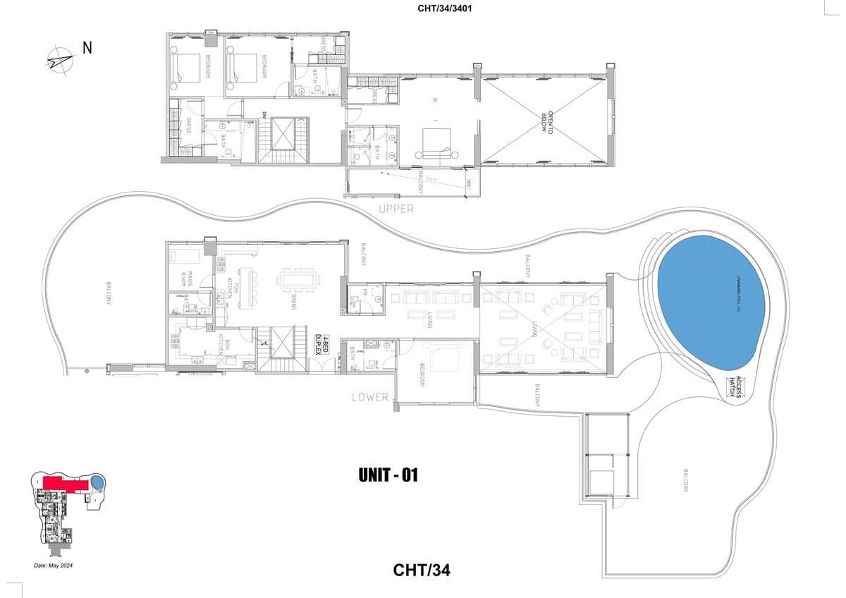 Chic Towerの4 Bedroomの間取り