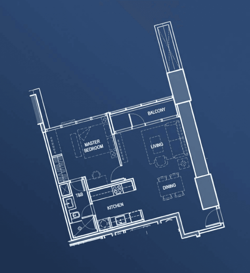 IPI Center Done Rockwellの1 Bedroomの間取り